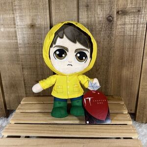 IT Welcome To Derry Chapter One Warner Bros 9” Georgie Plush Raincoat Boat NWT